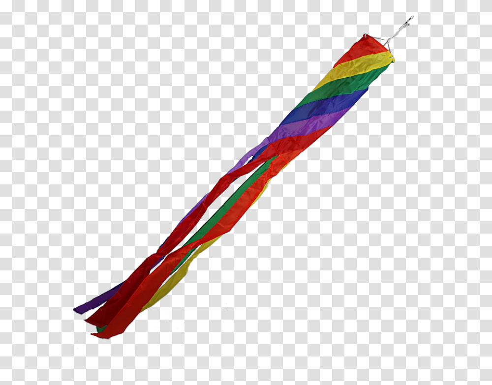 Image Of Diagonal Rainbow Windsock Flag, Weapon, Weaponry, Bird, Animal Transparent Png