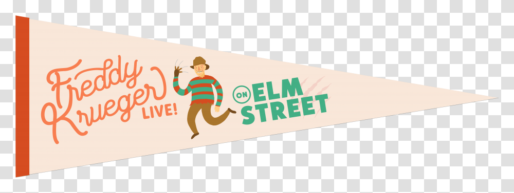 Image Of Elm Street Felt Pennant Banner, Person, Sport Transparent Png