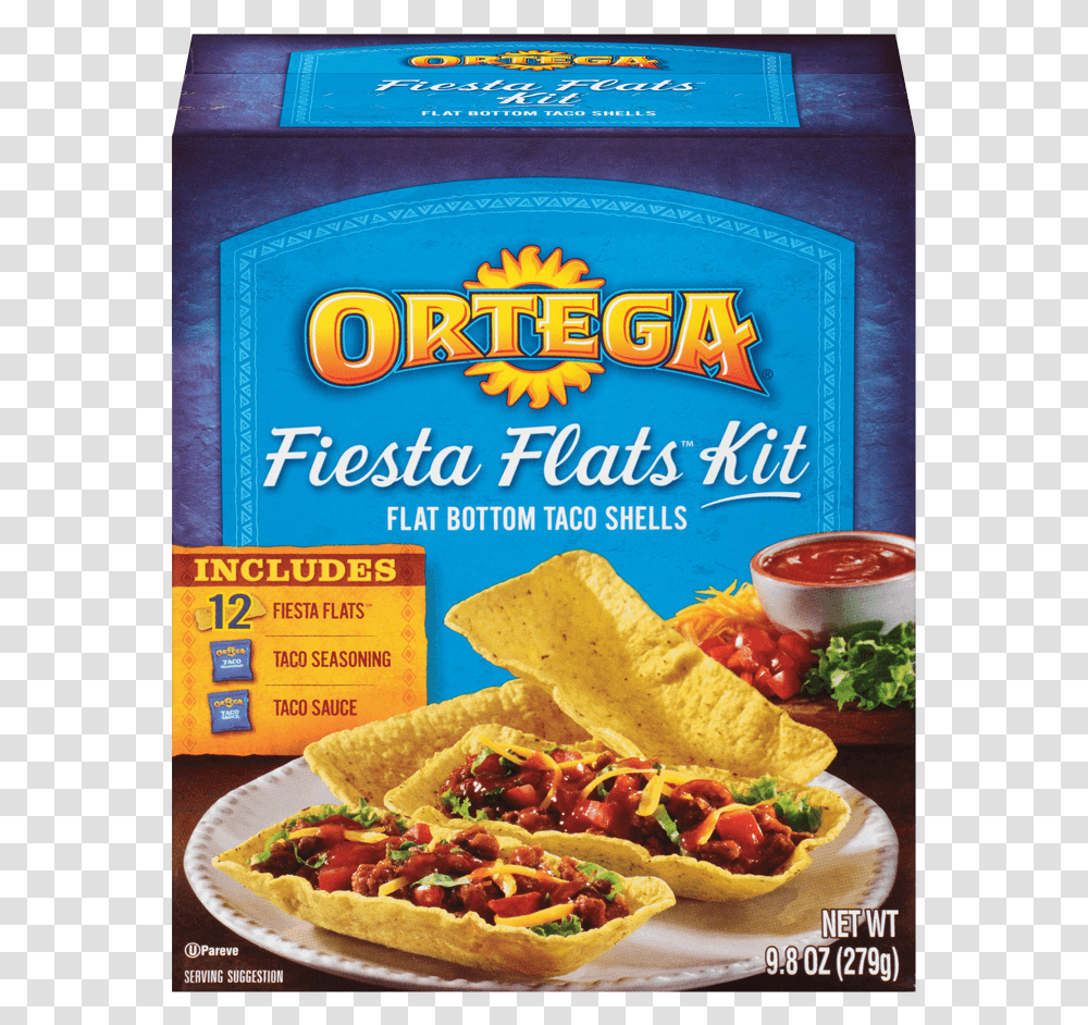 Image Of Fiesta Flats Taco Kit Ortega Fiesta Flats, Food, Hot Dog, Nachos, Burger Transparent Png