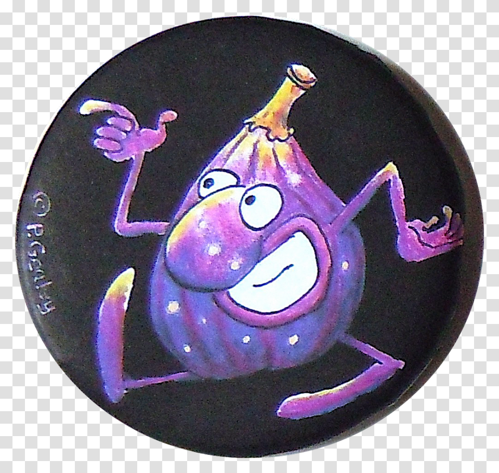 Image Of Fig Magnet Or Pin Cartoon, Plant, Pottery, Purple, Sphere Transparent Png