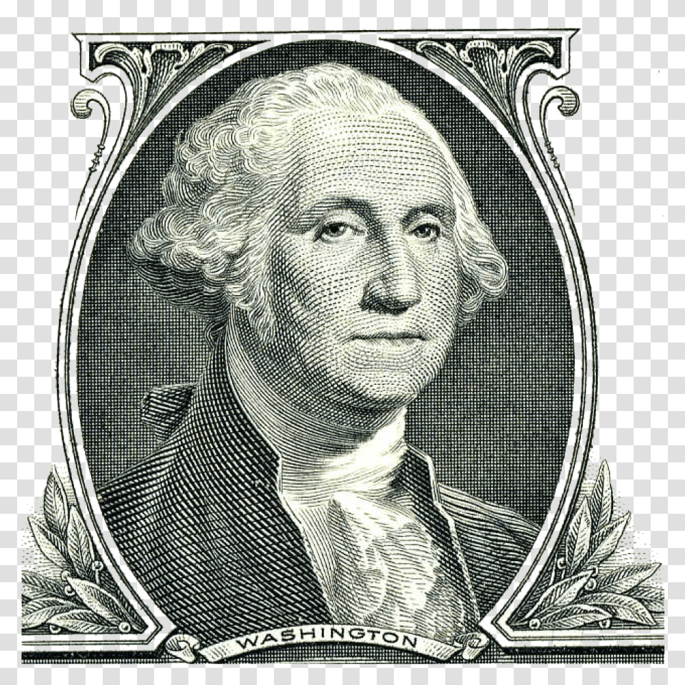 Image Of George Washington As He Appears On One Dollar George Washington Dollar Bill, Money, Person, Human Transparent Png