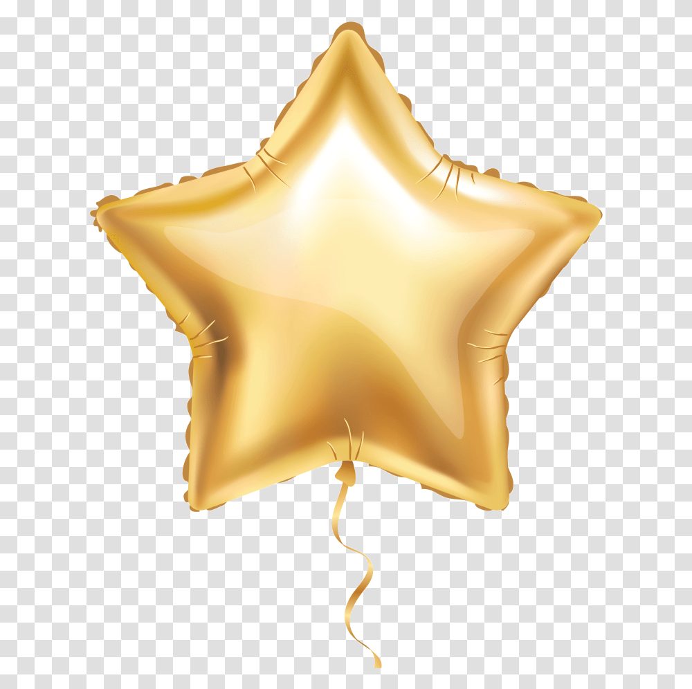 Image Of Golden Star Balloon Free Golden Star Vector Balloon, Star Symbol, Cushion, Triangle Transparent Png