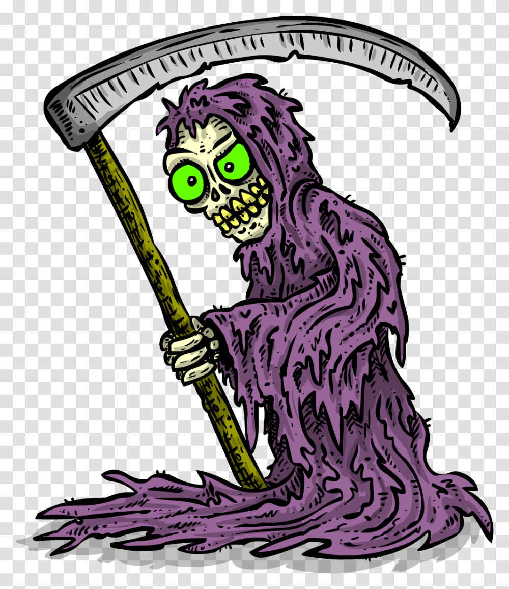 Image Of Googly Eyed Grim Reaper Vinyl Sticker Grim Reaper Sticker, Person, Costume, Poster Transparent Png