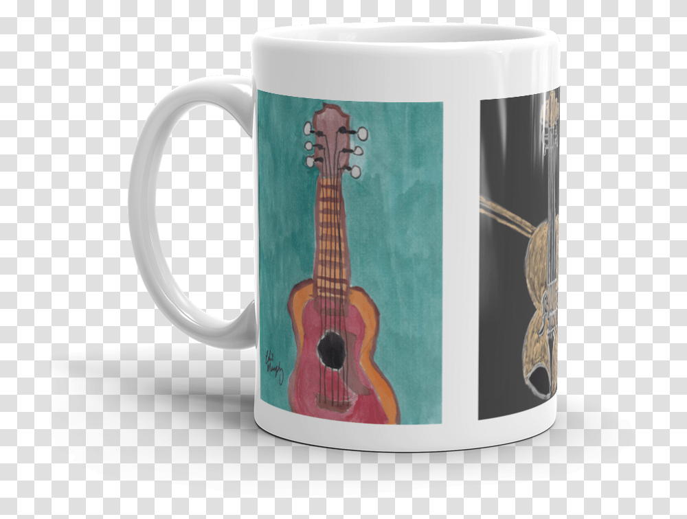 Image Of Guitar And Fiddle Coffee Mug Coffee Cup, Leisure Activities, Musical Instrument Transparent Png