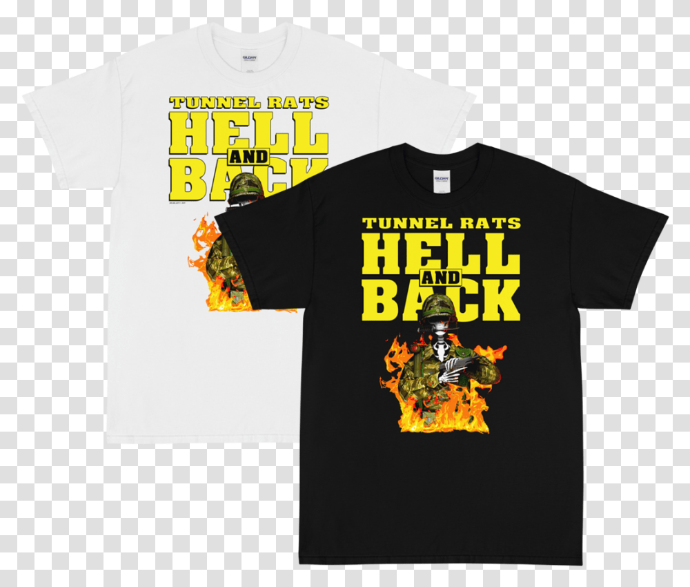 Image Of Hell And Back T Shirt Active Shirt, Apparel, T-Shirt, Person Transparent Png