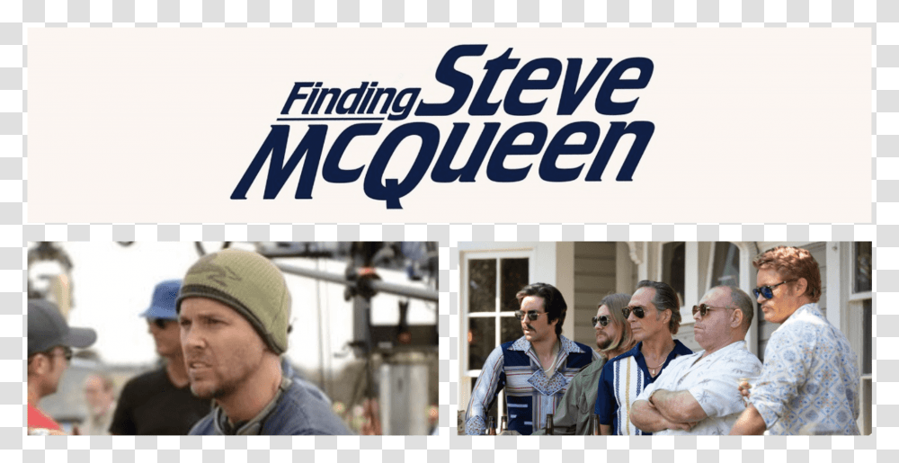 Image Of Interview From Finding Steve Mcqueen With Finding Steve Mcqueen Logo, Person, Sunglasses, Hat Transparent Png