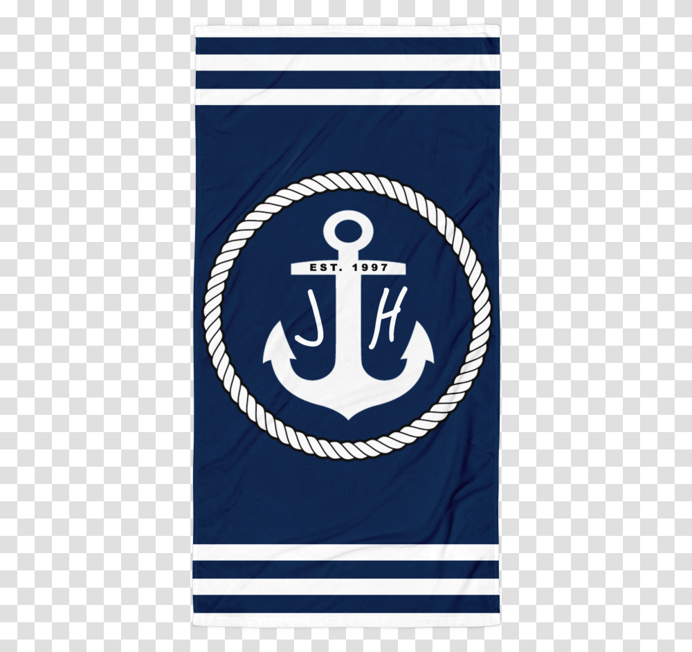 Image Of Jh Brand Nautical Beach Towel, Hook, Flag, Anchor Transparent Png