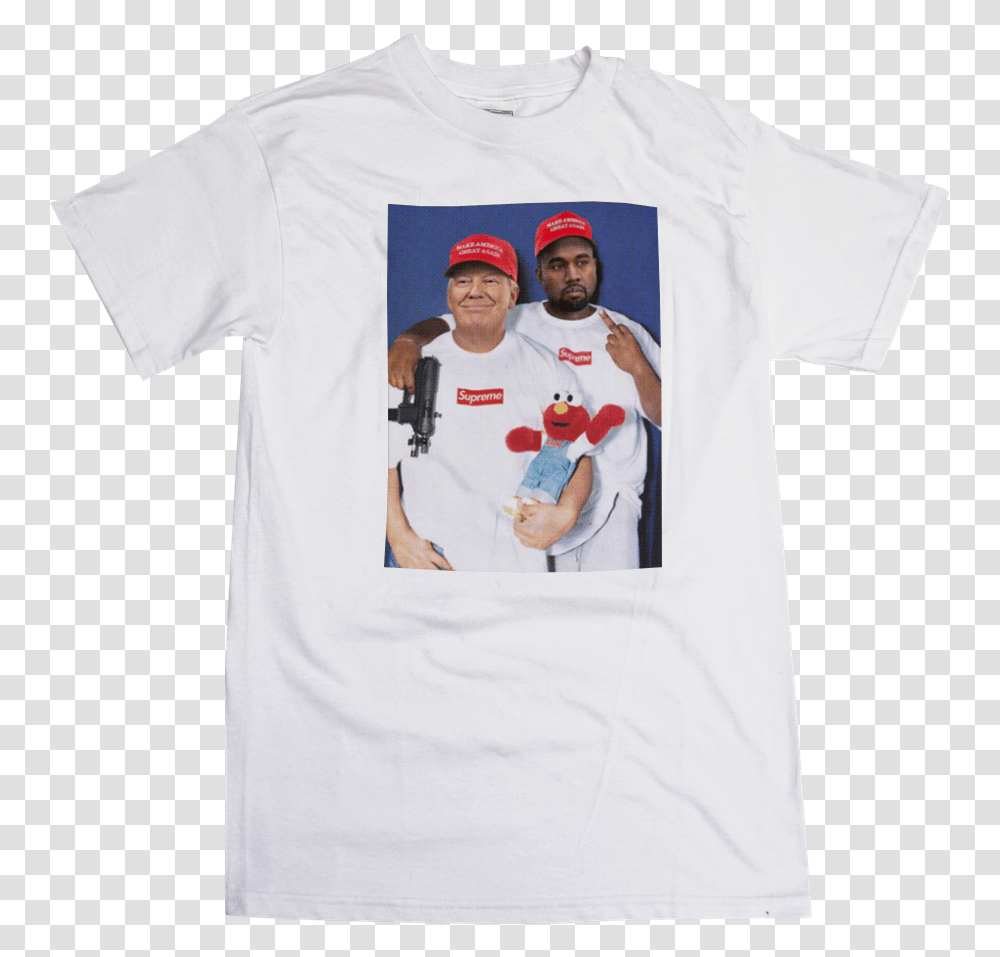 Image Of Kanye Amp Trump Tee White Unknown Mortal Orchestra T Shirts, Apparel, Person, Human Transparent Png