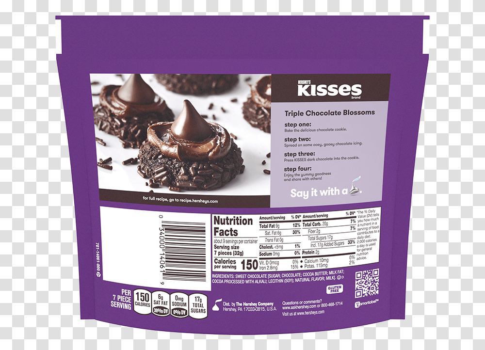 Image Of Kisses Special Dark Chocolates Packaging The Hershey Company, Dessert, Food, Cake, Cream Transparent Png