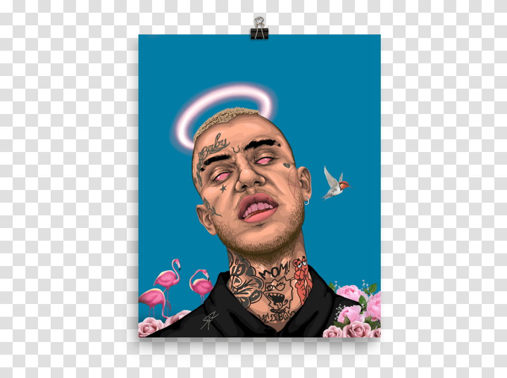 Image Of Lil Peep Premium Luster Poster Lil Peep Poster, Face, Person, Skin, Head Transparent Png
