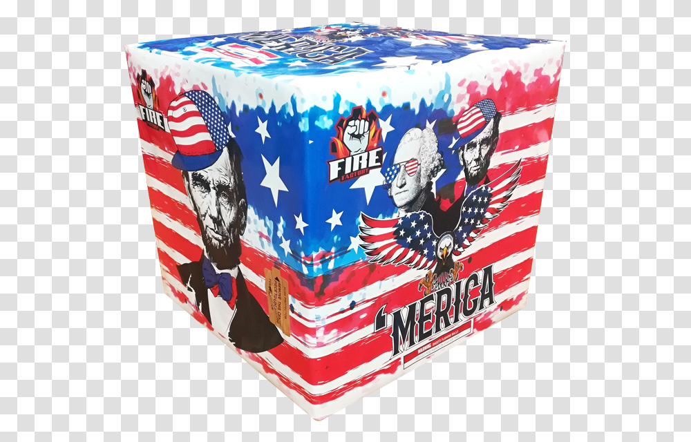 Image Of Merica 10 Shot Couch, Box, Cardboard, Carton, Flag Transparent Png
