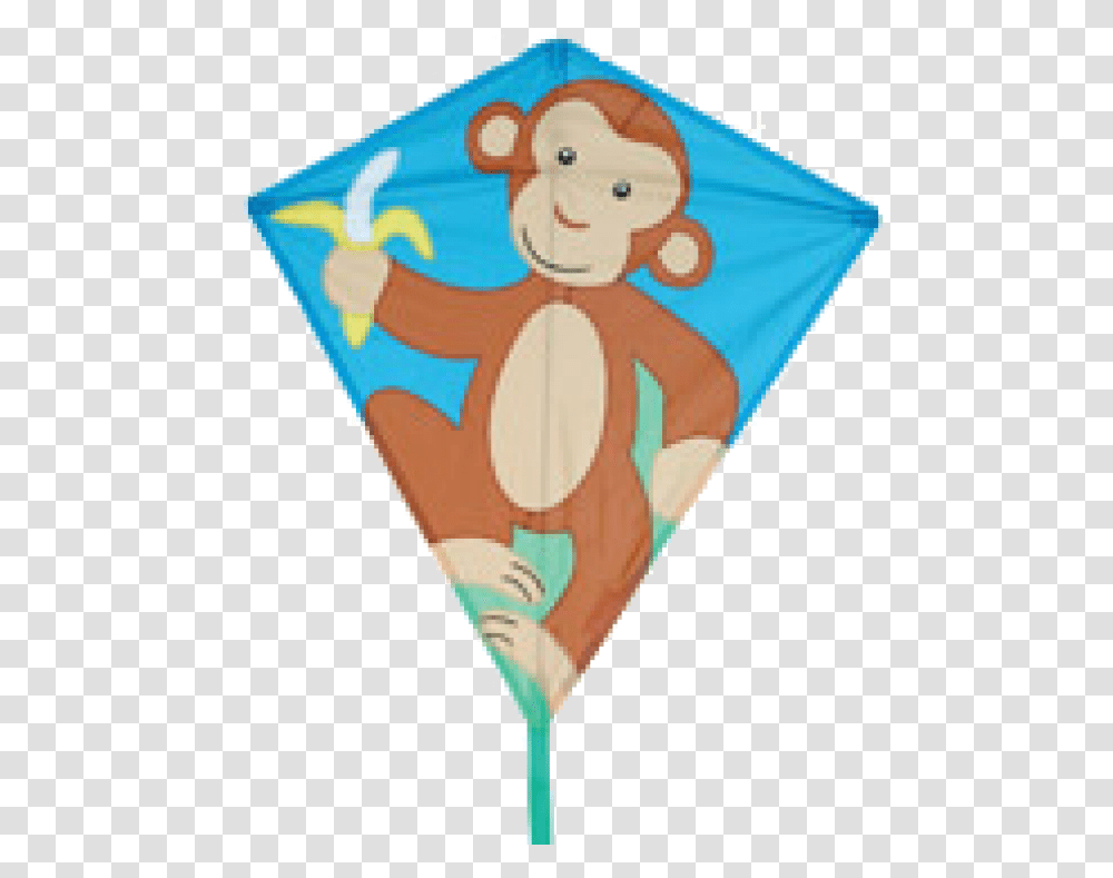 Image Of Mikey Monkey Diamond Kite Monkey Kite, Toy, Triangle, Diaper Transparent Png