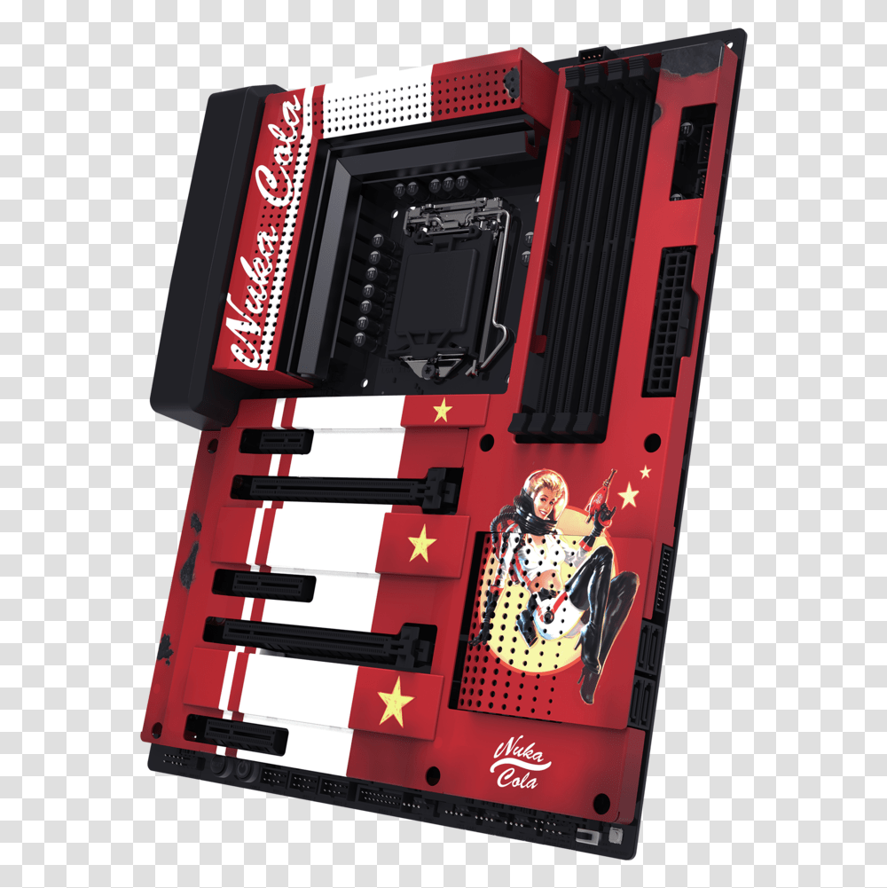 Image Of N7 Z370 Nuka Cola Cover Nzxt Fallout Case, Person, Vehicle, Transportation, Tire Transparent Png