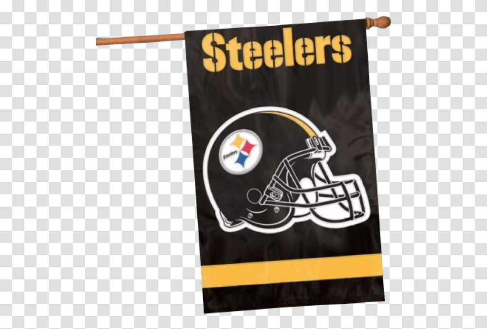 Image Of Nfl Pittsburgh Steelers Banner House Flag, Apparel, Helmet, American Football Transparent Png
