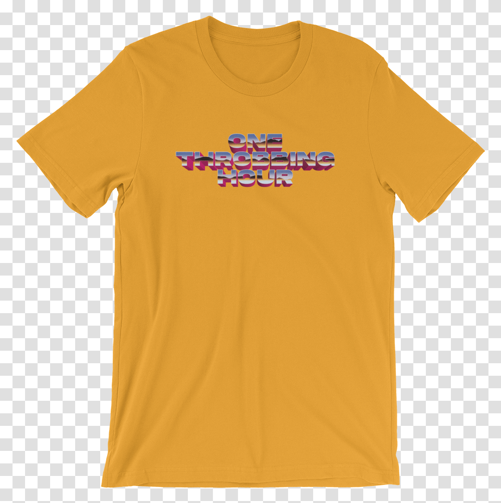 Image Of One Throbbing Hour Tee Yellow As Colour T Shirt, Apparel, T-Shirt, Sleeve Transparent Png