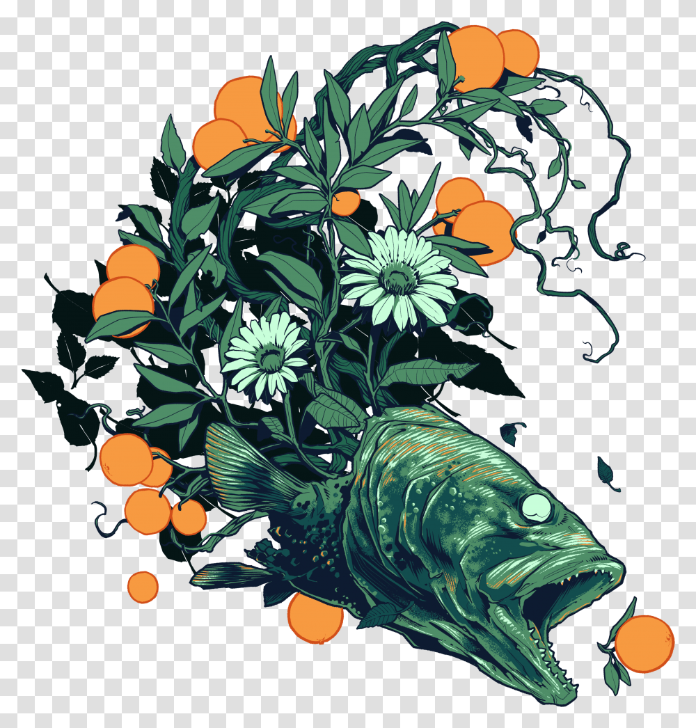 Image Of Orange Fish Hoodie Fish Art, Floral Design, Pattern, Painting Transparent Png