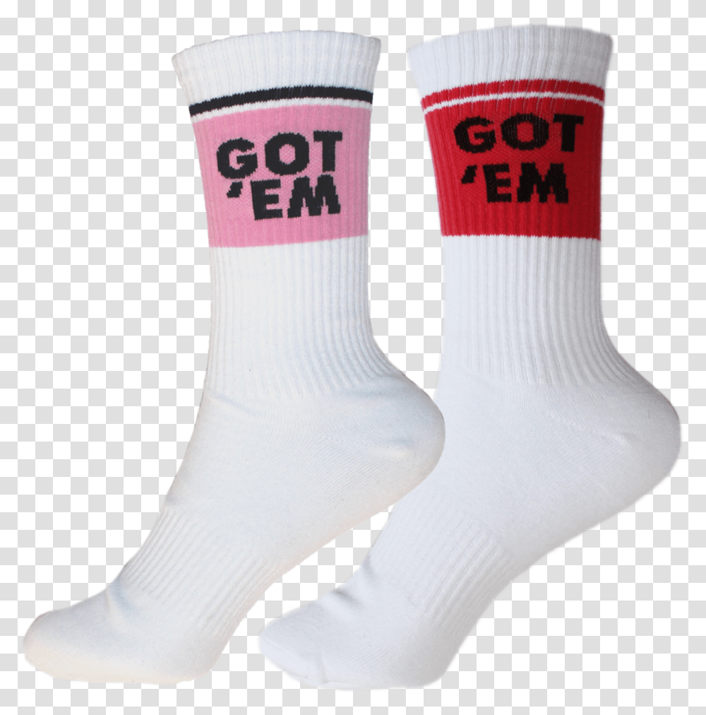 Image Of Pack Got Em Redpink Sock Hockey Sock, Apparel, Shoe, Footwear Transparent Png