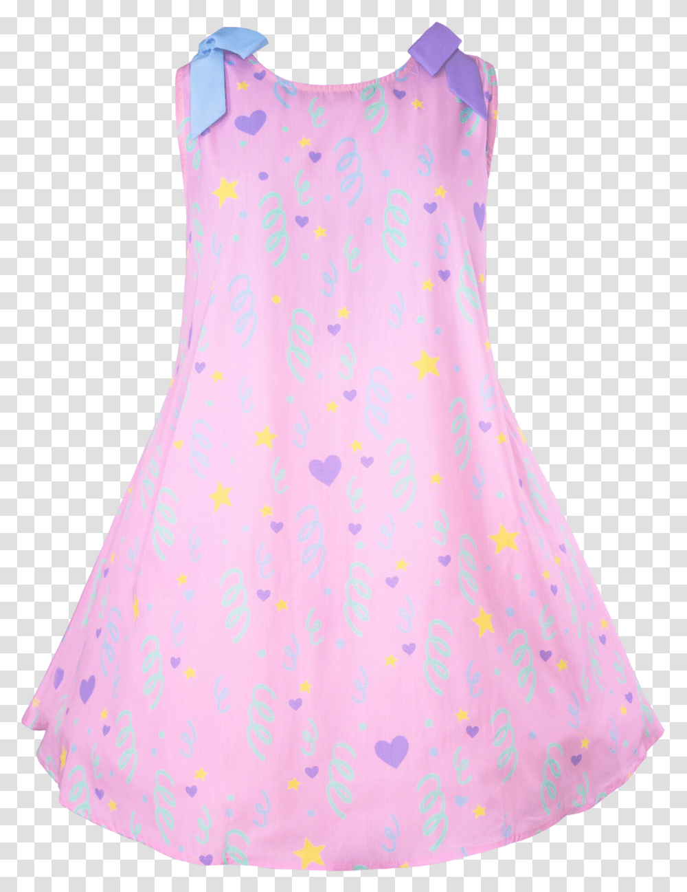 Image Of Pastel Confetti Tie Sleeve Dress Preorder Pattern, Apparel, Skirt, Evening Dress Transparent Png