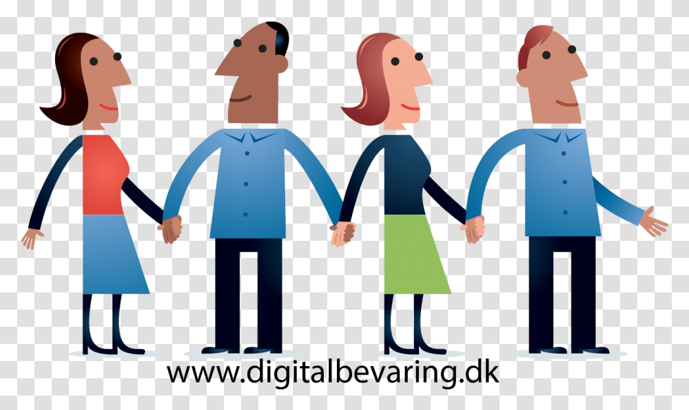 Image Of People Holding Hands Cartoon Four People, Person, Human Transparent Png