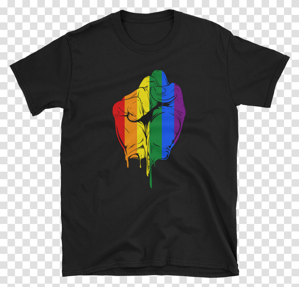 Image Of Rainbow Drip Fist T Shirt, Apparel, T-Shirt, Sleeve Transparent Png