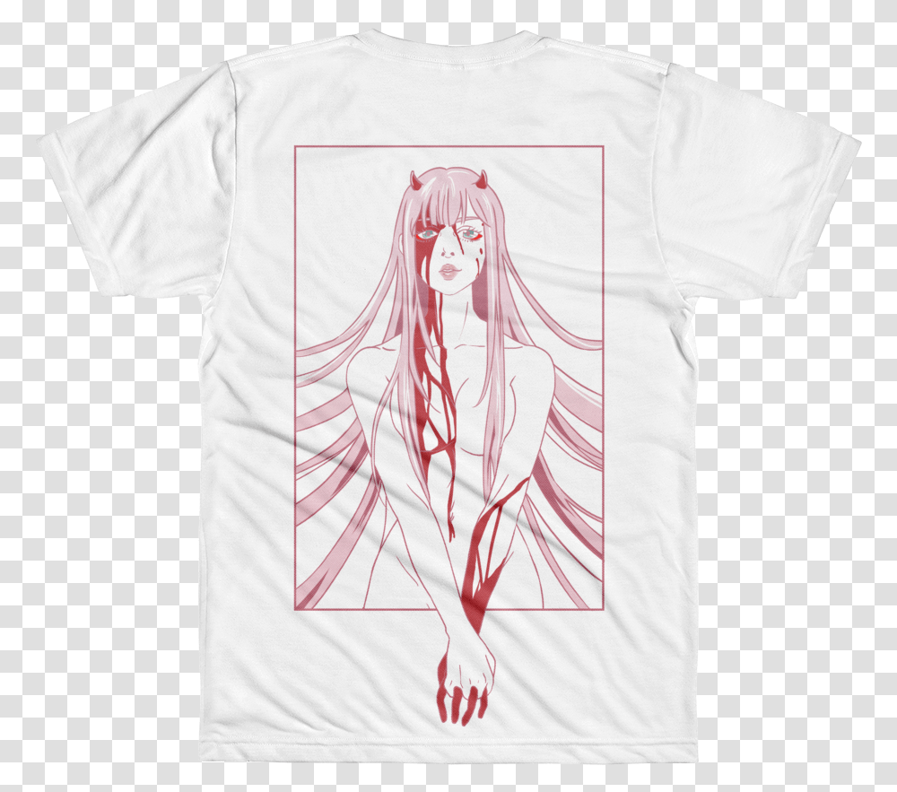 Image Of Red Handed Zero Two Anime, Apparel, T-Shirt Transparent Png