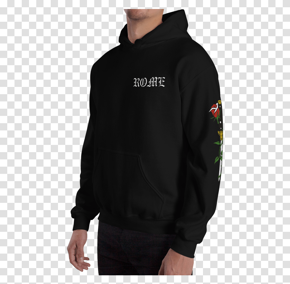 Image Of Rose And Switchblade Hoodie, Sleeve, Long Sleeve, Sweatshirt Transparent Png