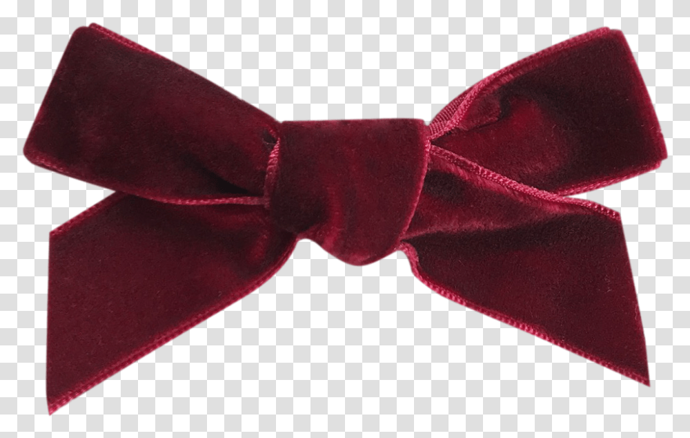 Image Of Ruby French Velvet Petit Bow Clip Velvet Ribbon Bow, Tie, Accessories, Accessory, Bow Tie Transparent Png