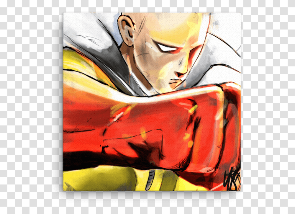 Image Of Saitama One Punch Man Modern Art, Person, Hand, Electronics, Painting Transparent Png