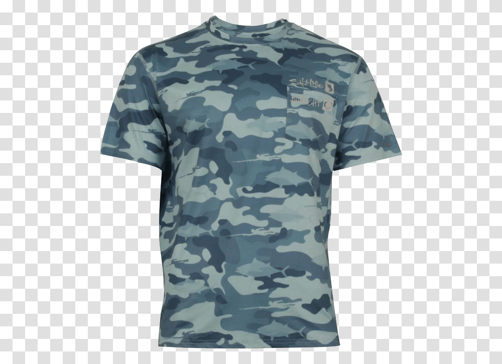 Image Of Salt Life Pocket Tee Active Shirt, Military Uniform, Camouflage, Apparel Transparent Png