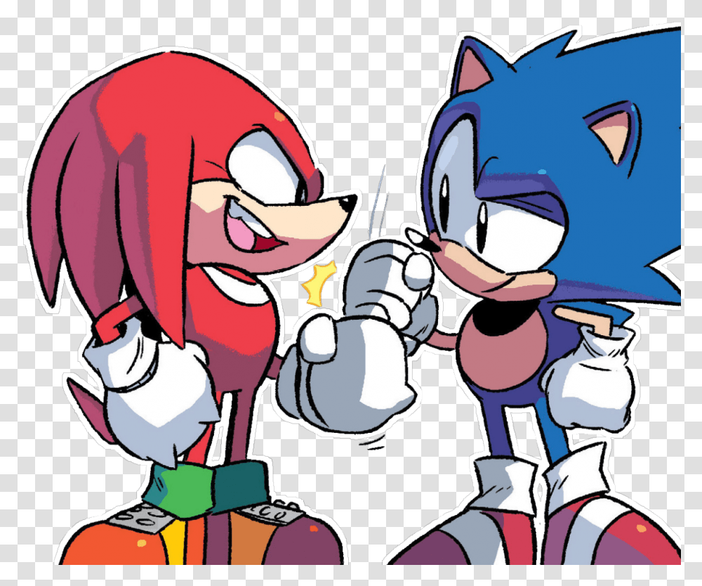 Image Of Sonic And Knuckles Being Bros Cute Sonic And Knuckles, Book, Comics Transparent Png