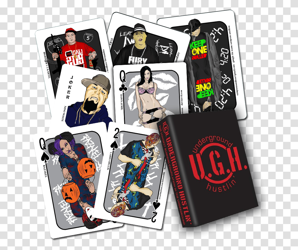 Image Of The 2013 Underground Hustlin Playing Card Cartoon, Person, Human, Book Transparent Png