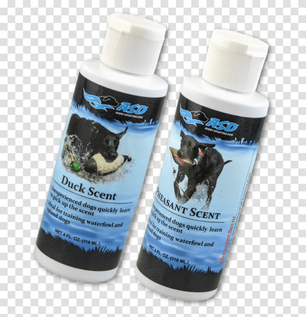 Image Of The Duck And Pheasant Avery Concentrated Game Hunting Dog, Bottle, Canine, Animal, Mammal Transparent Png