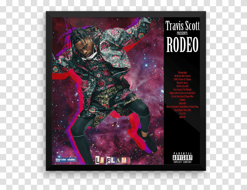 Image Of Travis Scott Rodeo Poster, Advertisement, Flyer, Paper, Person Transparent Png