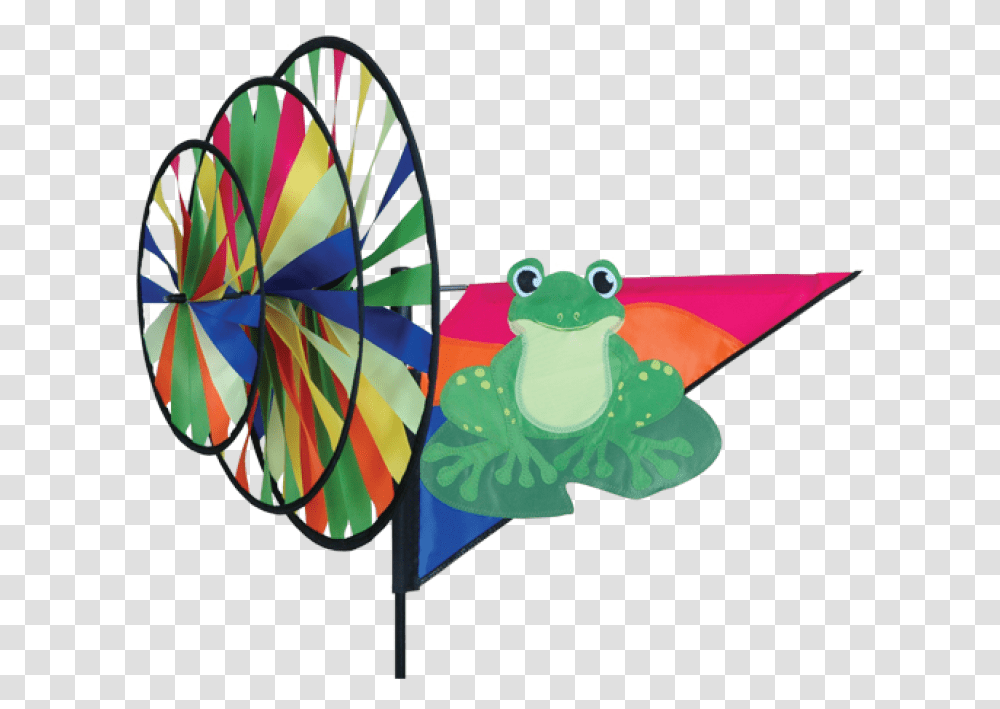 Image Of Triple Wheel Green Frog Spinner Triple Wind Spinner, Toy, Kite Transparent Png