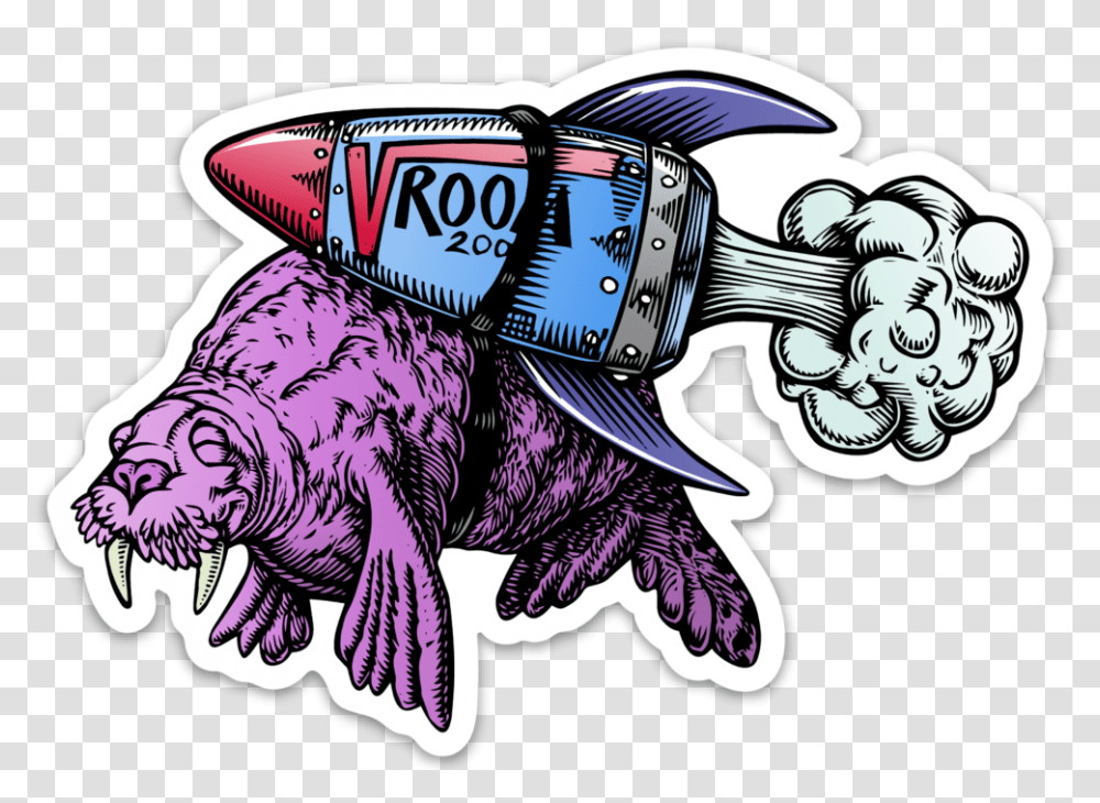 Image Of Vroom Walrus Sticker, Animal, Mammal, Sea Life Transparent Png