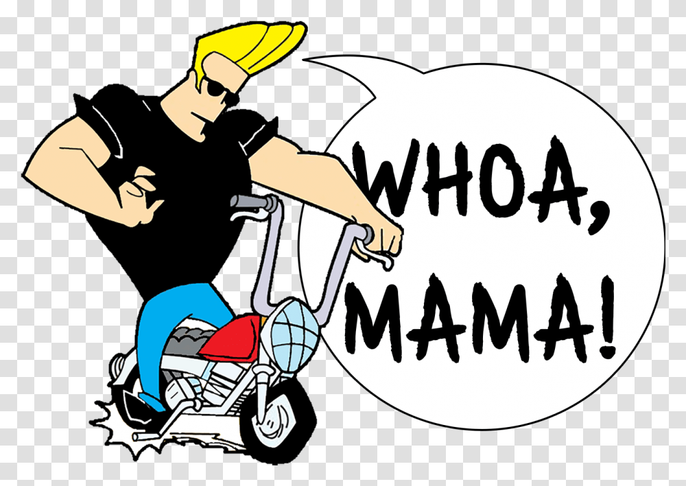 Image Of Whoa Mama Johnny Bravo Moto, Transportation, Vehicle, Motorcycle Transparent Png