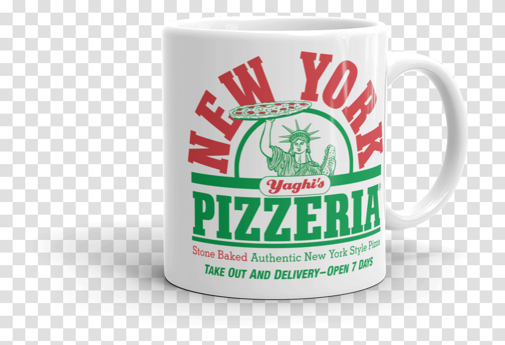 Image Of Yaghi S 11 Oz Coffee Mug New York Pizza T Shirt, Coffee Cup, Ketchup, Food Transparent Png