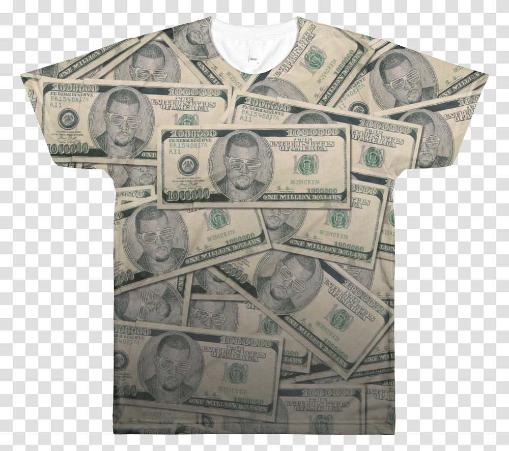 Image Of Yeezy Million Dollar Bill Shirt Cash, Money, Passport, Id Cards, Document Transparent Png