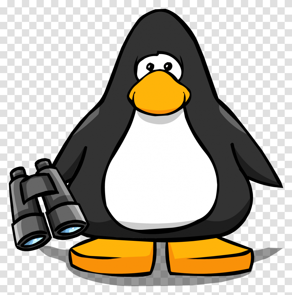 Image On Player Card Penguin With Santa Hat, Animal, Bird, Binoculars Transparent Png