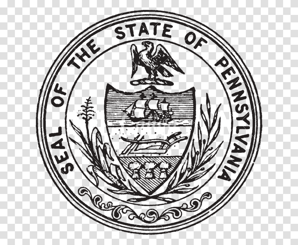 Image Pennsylvania State Seal Black And White, Logo, Trademark, Emblem Transparent Png