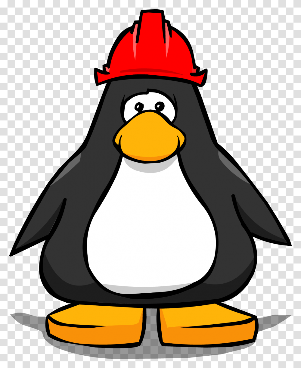 Image Red Hard Hat Ig Club Penguin Rewritten Wiki Penguin With Santa Hat, Bird, Animal, Snowman, Winter Transparent Png