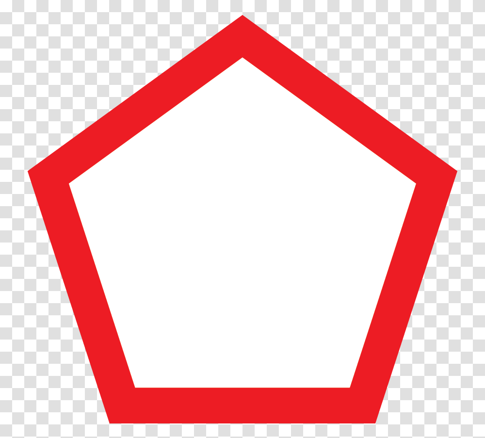 Image Red Pentagon Outline, Symbol, Sign, Label, Text Transparent Png