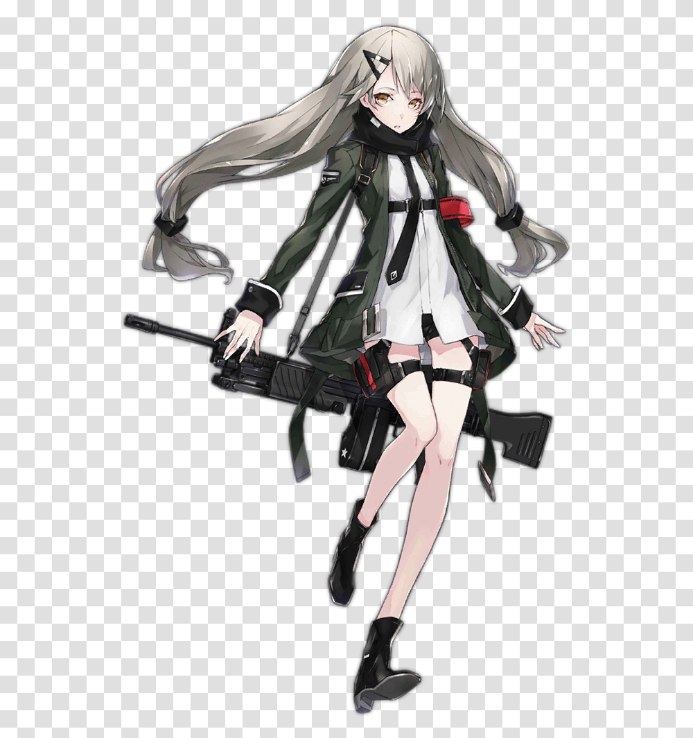 Image Result For Mg4 Girls Frontline Grey Haired Anime Girl, Person, Human, Ninja, Clothing Transparent Png