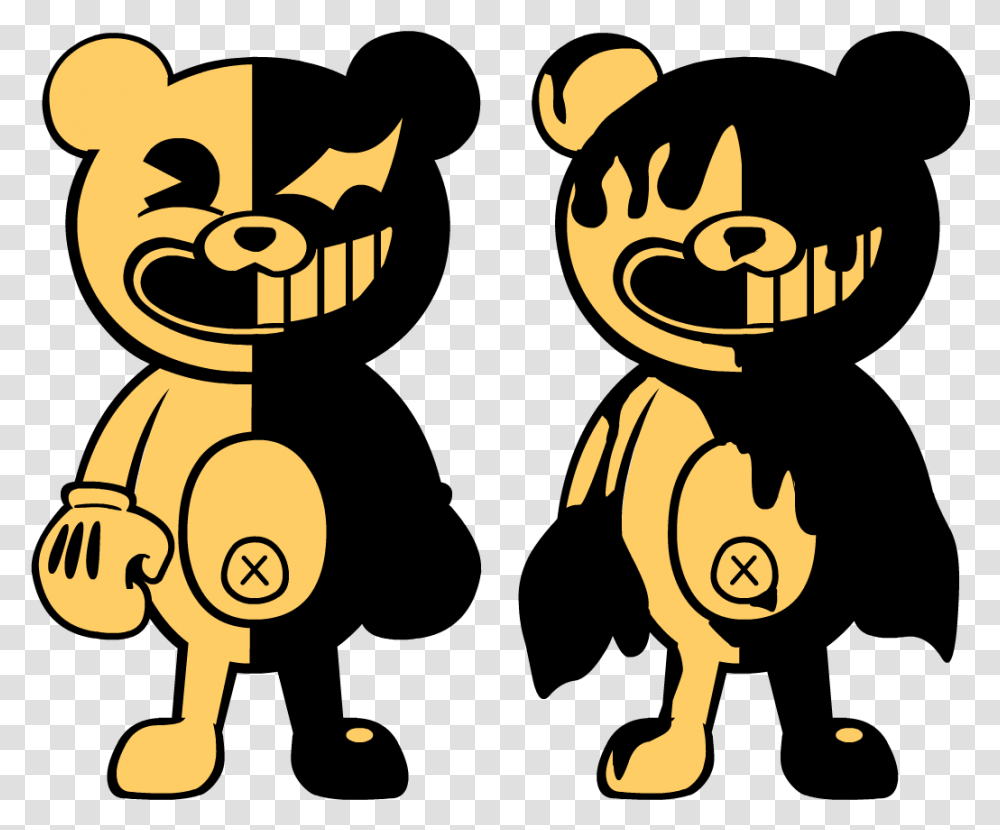 Image Result For Monokuma Danganronpa Bendy And The Ink Machine, Label, Poster, Fire Transparent Png