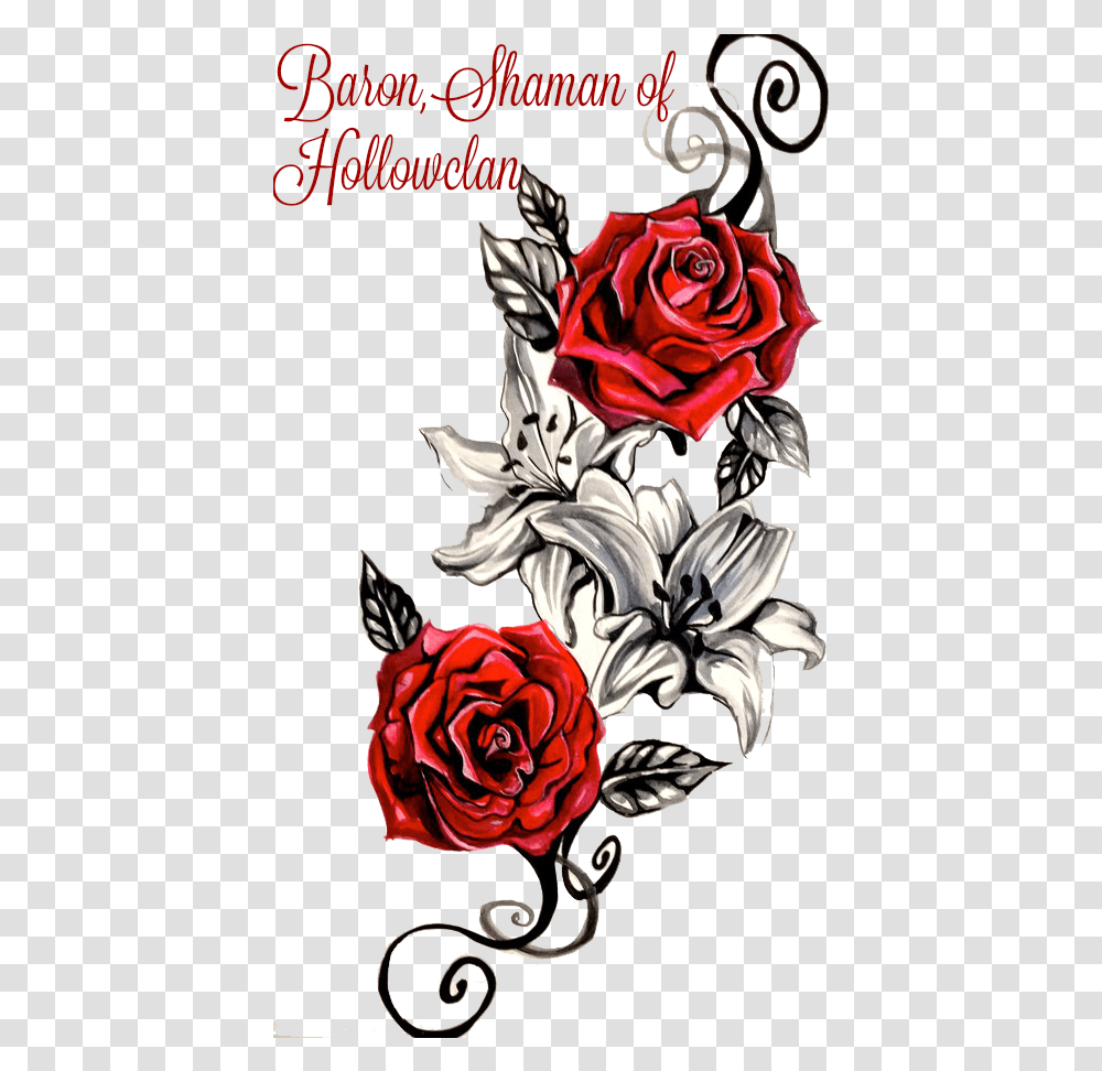 Image Rose Tattoo Rose And Lily Drawing, Floral Design, Pattern Transparent Png