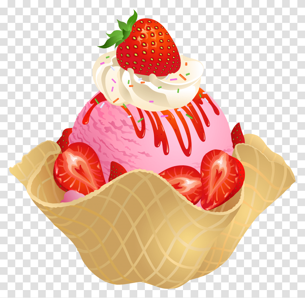 Image Royalty Free Library Strawberry Ice Cream Clipart Strawberry Ice Cream Clipart, Dessert, Food, Creme, Birthday Cake Transparent Png