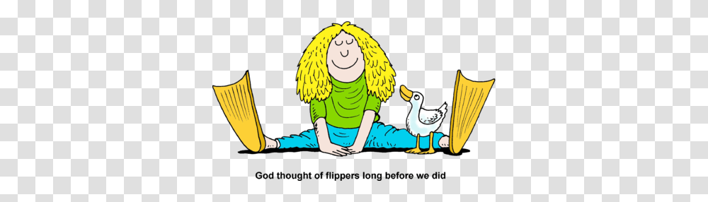 Image Sitting Girl With Swimming Flippers, Bird, Animal Transparent Png