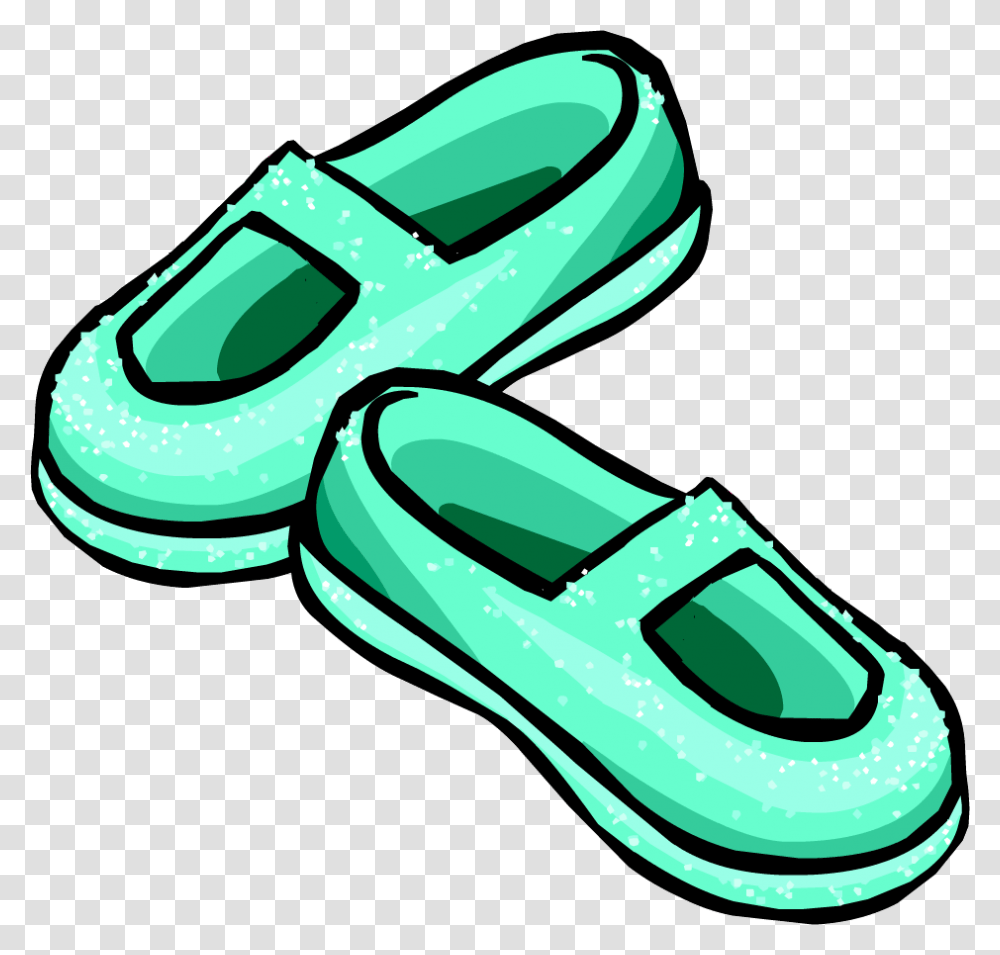 Image Sparkly Sea Foam Slippers Icon Club Penguin Shoes Id, Apparel, Footwear, Clogs Transparent Png