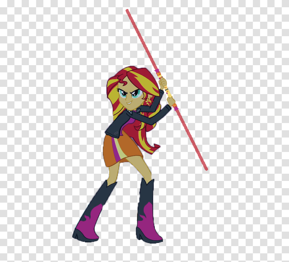 Image Sunset Wielding Her Cartoon, Person, Costume, Duel Transparent Png