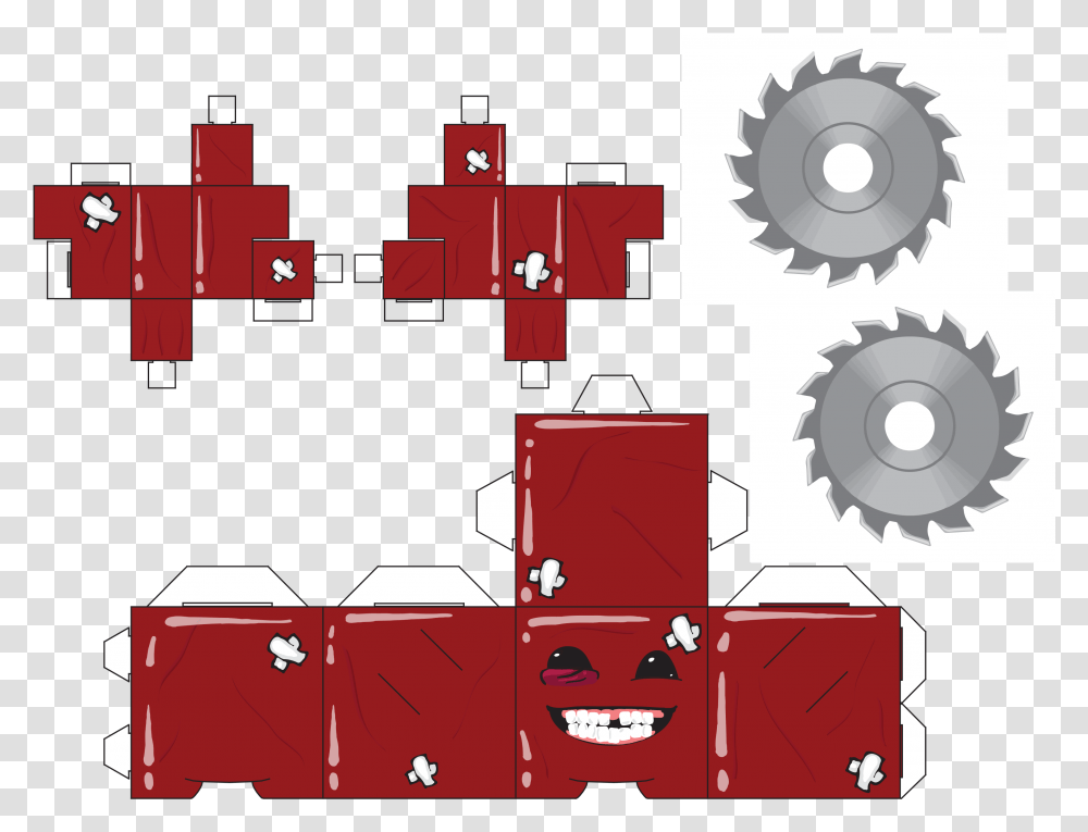 Image Super Meat Boy Papercraft, Machine, Gear, Label Transparent Png
